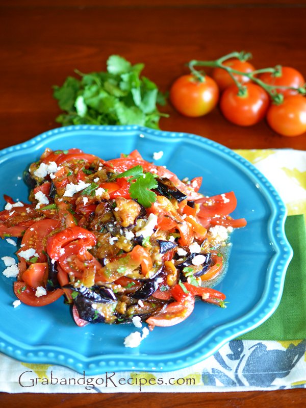Eggplant salad with fresh
